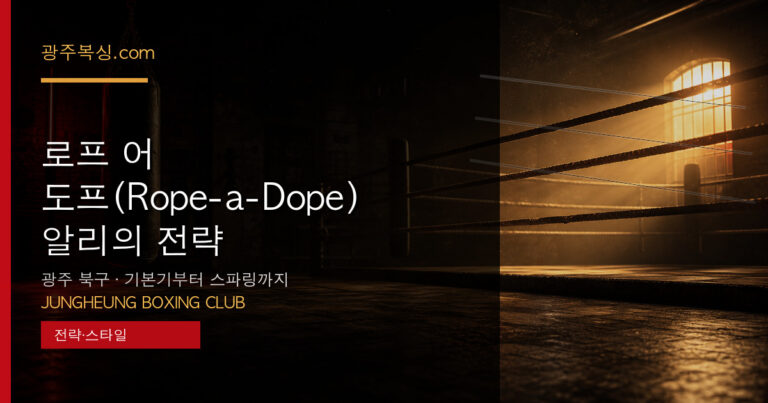 로프 어 도프(Rope-a-Dope) — 알리의 전략 대표 이미지 - 중흥복싱클럽