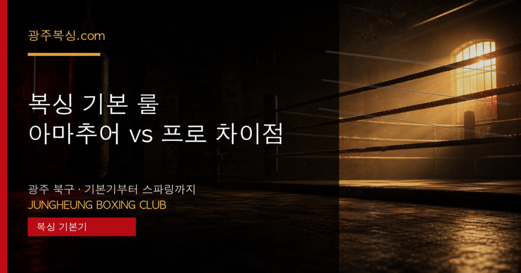 복싱 기본 룰 — 아마추어 vs 프로 차이점 대표 이미지 - 중흥복싱클럽