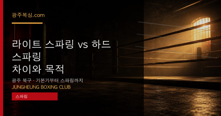 라이트 스파링 vs 하드 스파링 — 차이와 목적 대표 이미지 - 중흥복싱클럽