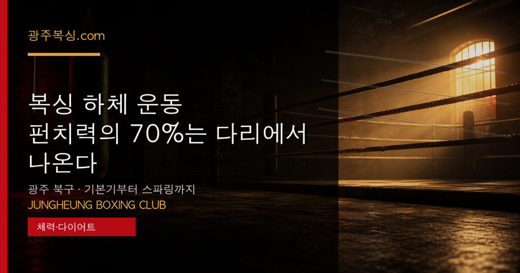 복싱 하체 운동 — 펀치력의 70%는 다리에서 나온다 대표 이미지 - 중흥복싱클럽