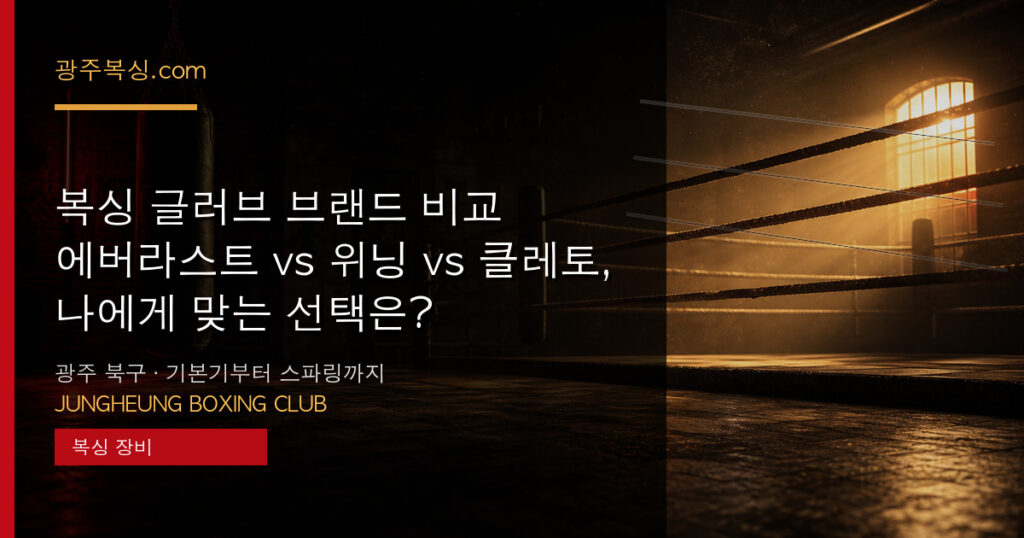 복싱 글러브 브랜드 비교 — 에버라스트 vs 위닝 vs 클레토, 나에게 맞는 선택은? 대표 이미지 - 중흥복싱클럽