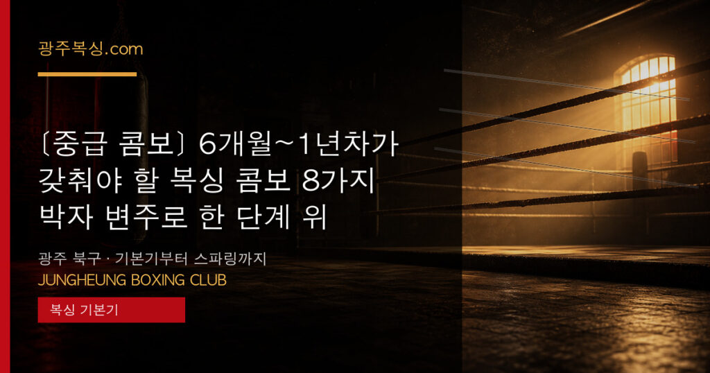 [중급 콤보] 6개월~1년차가 갖춰야 할 복싱 콤보 8가지 — 박자 변주로 한 단계 위 대표 이미지 - 중흥복싱클럽
