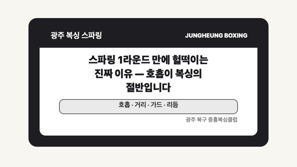광주 북구 중흥복싱 스파링 글 대표 이미지 - 스파링 1라운드 만에 헐떡이는 진짜 이유 — 호흡이 복싱의 절반입니다 수업 안내